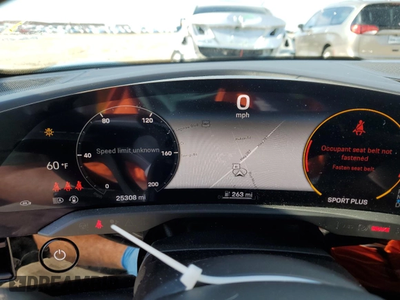 2022 Porsche Taycan GTS with VIN WP0AD2Y16NSA59280, listed as a Copart auction lot 82990084 with 25,308 mi miles and Salvage Title. Bid and sale history available at DreamBid. Image 9.