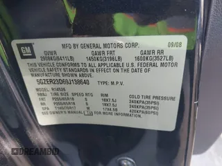 2009 Saturn Outlook XR z VIN 5GZER23D69J138640, wystawiony jako IAAI lot #41373983 z przebiegiem 103 639 mil mil oraz . Historia ofert i sprzedaży dostępna na DreamBid. Obrazek 9.