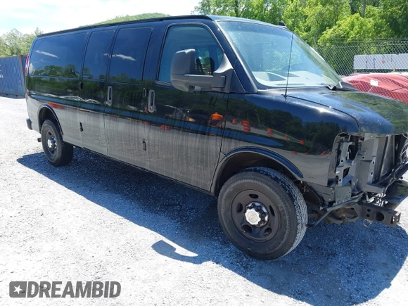 2018 Chevrolet Express Passenger LT with VIN 1GAZGPFG2J1320909, listed as a IAAI auction lot 42332001 with 89,732 mi miles and . Bid and sale history available at DreamBid. Image 1.