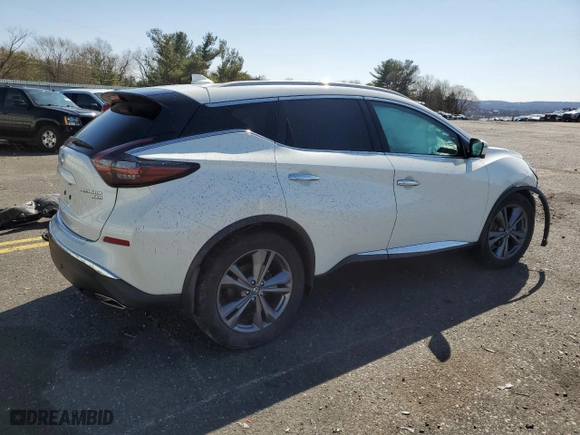 2020 Nissan Murano Platinum with VIN 5N1AZ2DS2LN168095, listed as a Copart auction lot 51231015 with 64,396 mi miles and Salvage Title. Bid and sale history available at carsss.com. Image 3.