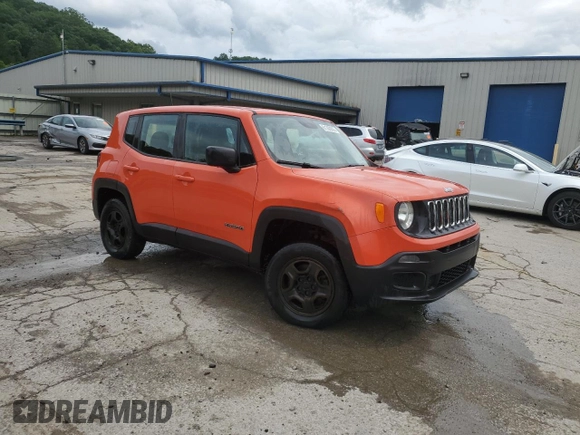 2017 Jeep Renegade Sport with VIN ZACCJBAB4HPE54733, listed as a Copart auction lot 61363555 with 199,315 mi miles and Salvage title. Bid and sale history available at DreamBid. Image 4.