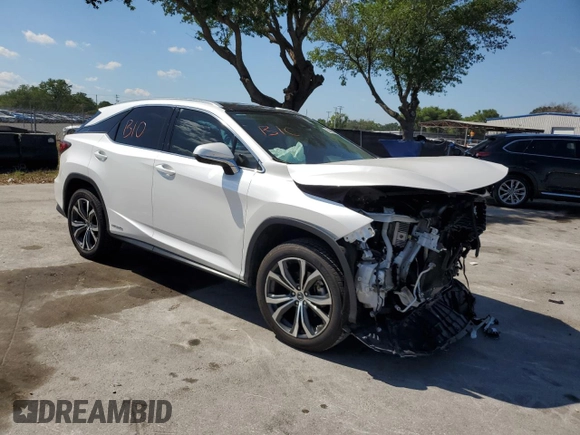 2020 Lexus RX with VIN 2T2HGMDA2LC050011, listed as a Copart auction lot 50695395 with 75,567 mi miles and Salvage Title. Bid and sale history available at carsss.com. Image 4.