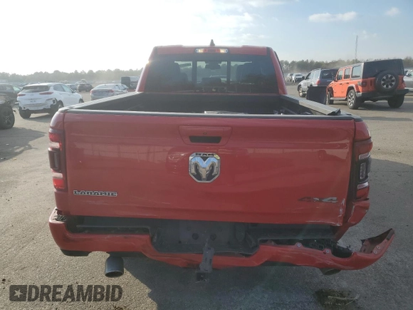 2020 Ram 1500 Laramie with VIN 1C6SRFDT9LN401373, listed as a Copart auction lot 88947705 with 52,161 mi miles and Salvage Title. Bid and sale history available at carsss.com. Image 6.
