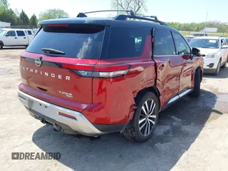 2023 Nissan Pathfinder Platinum with VIN 5N1DR3DK6PC210286, listed as a IAAI auction lot 42021775 with 48,482 mi miles and . Bid and sale history available at DreamBid. Image 4.