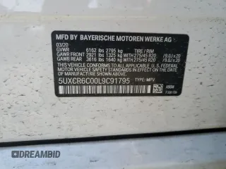 2020 BMW X5 xDrive40i with VIN 5UXCR6C00L9C91795, listed as a Copart auction lot 46489845 with Not Provided miles and Salvage Title. Bid and sale history available at carsss.com. Image 15.