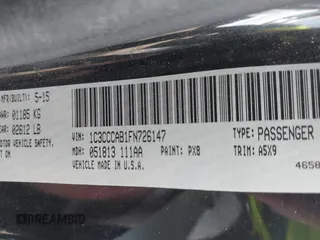2015 Chrysler 200 Limited with VIN 1C3CCCAB1FN726147, listed as a IAAI auction lot 42105346 with 140,538 mi miles and . Bid and sale history available at DreamBid. Image 9.