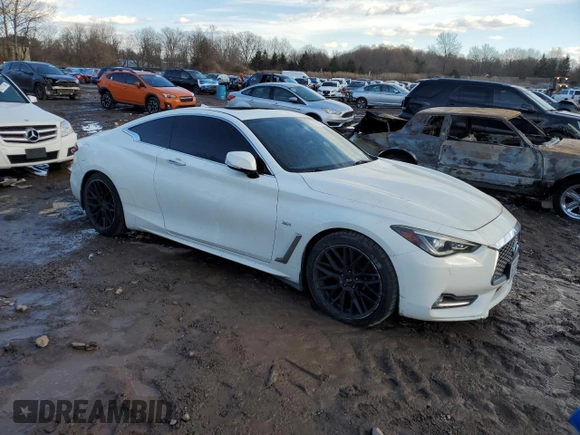 2017 Infiniti Q60 Sport with VIN JN1EV7EK5HM361533, listed as a Copart auction lot 42282715 with 95,439 mi miles and Salvage title. Bid and sale history available at DreamBid. Image 4.