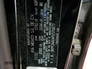 2023 Kia Forte LXS with VIN 3KPF24AD4PE570677, listed as a Copart auction lot 51335815 with 31,650 mi miles and Salvage Title. Bid and sale history available at carsss.com. Image 12.