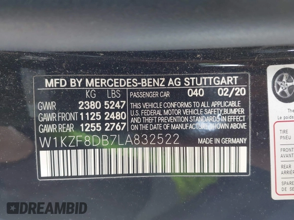2020 Mercedes-Benz E 350 с VIN W1KZF8DB7LA832522, выставлен на аукционе IAAI как лот 41912241 с пробегом 31 203 миль миль и . История ставок и продаж доступна на DreamBid. Изображение 9.