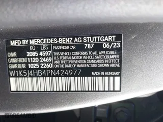 2023 Mercedes-Benz CLA with VIN W1K5J4HB4PN424977, listed as a IAAI auction lot 41487250 with 21,212 mi miles. Bid and sale history available at carsss.com. Image 9.