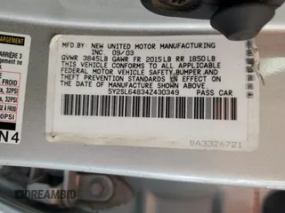 2004 Pontiac Vibe with VIN 5Y2SL64834Z430349, listed as a Copart auction lot 63217785 with 186,576 mi miles and Salvage title. Bid and sale history available at DreamBid. Image 13.