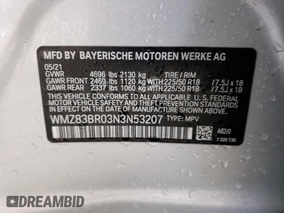 2022 MINI Countryman Cooper S z VIN WMZ83BR03N3N53207, wystawiony jako Copart lot #42123954 z przebiegiem Nie podano mil oraz Nie do naprawy • Non repairable. Historia ofert i sprzedaży dostępna na DreamBid. Obrazek 13.