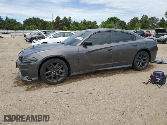 2021 Dodge Charger R/T with VIN 2C3CDXCT6MH682145, listed as a Copart auction lot 57914195 with 49,202 mi miles and Salvage title. Bid and sale history available at DreamBid. Image 1.