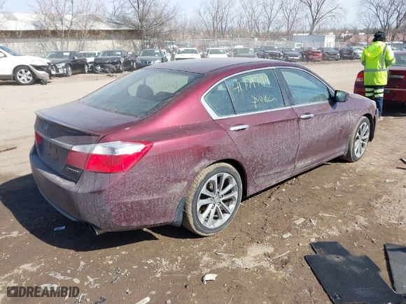 2014 Honda Accord Sedan Sport with VIN 1HGCR2F58EA011381, listed as a IAAI auction lot 41779799 with 121,009 mi miles. Bid and sale history available at carsss.com. Image 4.