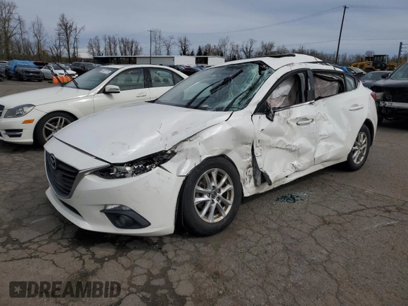 2015 Mazda 3 i Grand Touring z VIN JM1BM1W77F1229432, wystawiony jako Copart lot #49302495 z przebiegiem 87 028 mil mil oraz Szkoda całkowita • Salvage title. Historia ofert i sprzedaży dostępna na DreamBid. Obrazek 1.