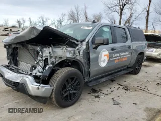 2023 Chevrolet Silverado 1500 Custom with VIN 1GCPDBEK3PZ142177, listed as a Copart auction lot 84017994 with 21,862 mi miles and Salvage Title. Bid and sale history available at DreamBid. Image 1.