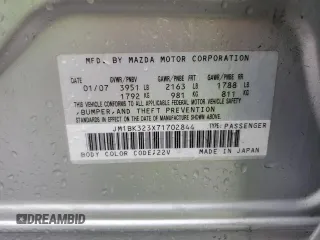 2007 Mazda 3 s Sport with VIN JM1BK323X71702844, listed as a Copart auction lot 44969125 with 226,456 mi miles and Clean Title. Bid and sale history available at carsss.com. Image 14.