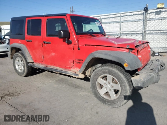 2015 Jeep Wrangler Unlimited Willys Wheeler with VIN 1C4BJWDG8FL574014, listed as a Copart auction lot 51921255 with 54,134 mi miles and Salvage Title. Bid and sale history available at DreamBid. Image 4.