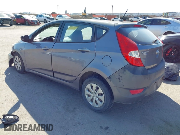 2016 Hyundai Accent SE with VIN KMHCT5AE8GU247843, listed as a IAAI auction lot 41672555 with 121,510 mi miles. Bid and sale history available at carsss.com. Image 3.