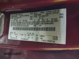 2016 Ford Escape Titanium with VIN 1FMCU9JXXGUA53238, listed as a IAAI auction lot 38472772 with Not Provided miles and . Bid and sale history available at DreamBid. Image 9.