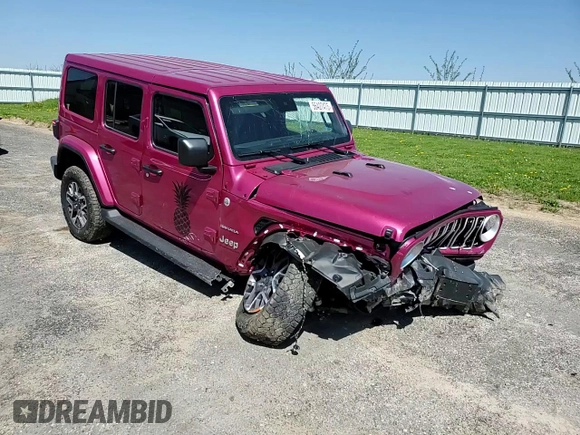 2024 Jeep Wrangler Sahara with VIN 1C4PJXEG8RW336631, listed as a Copart auction lot 56427475 with Not provided miles and Salvage title. Bid and sale history available at DreamBid. Image 14.