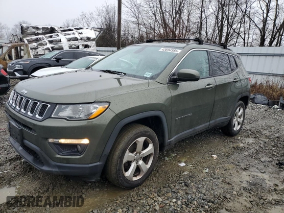 2018 Jeep Compass Latitude with VIN 3C4NJDBB6JT147355, listed as a Copart auction lot 43694585 with 105,230 mi miles and Salvage Title. Bid and sale history available at carsss.com. Image 1.