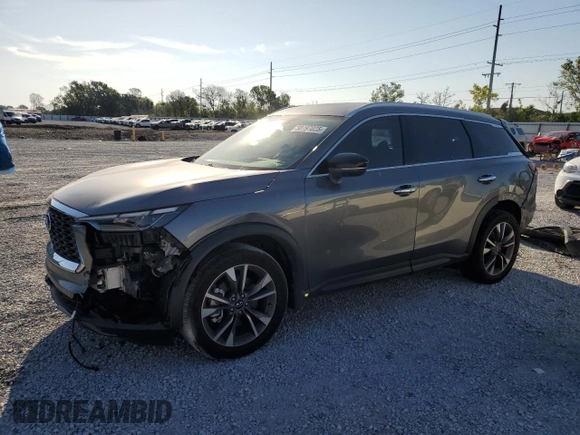 2023 Infiniti QX60 Luxe с VIN 5N1DL1FS3PC362013, выставлен на аукционе Copart как лот 50797025 с пробегом 40 525 миль миль и На запчасти • Non repairable. История ставок и продаж доступна на DreamBid. Изображение 1.
