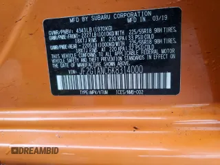 2019 Subaru Crosstrek Limited z VIN JF2GTANC6K8314000, wystawiony jako Copart lot #57817755 z przebiegiem 33 969 mil mil oraz Szkoda całkowita • Salvage title. Historia ofert i sprzedaży dostępna na DreamBid. Obrazek 13.