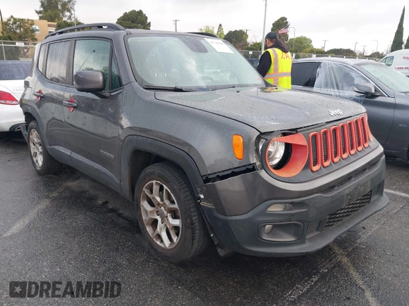 2017 Jeep Renegade Latitude with VIN ZACCJABB2HPG16741, listed as a IAAI auction lot 41746500 with 36,619 mi miles. Bid and sale history available at carsss.com. Image 1.