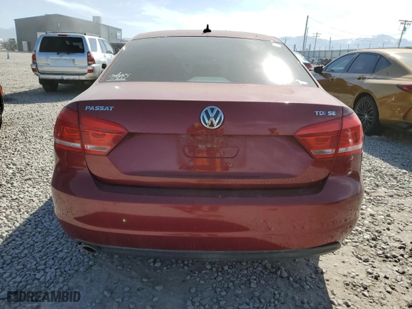 2015 Volkswagen Passat 2.0L TDI SE w/Sunroof with VIN 1VWBV7A3XFC053398, listed as a Copart auction lot 53162165 with 223,315 mi miles and Clean Title. Bid and sale history available at carsss.com. Image 6.