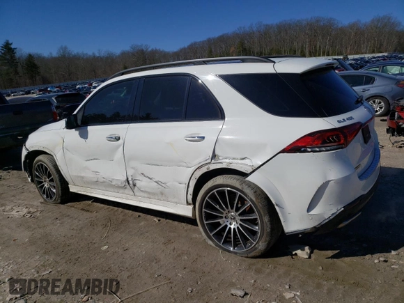 2020 Mercedes-Benz GLE 450 with VIN 4JGFB5KB1LA135630, listed as a Copart auction lot 47074585 with 89,036 mi miles and Salvage title. Bid and sale history available at DreamBid. Image 2.