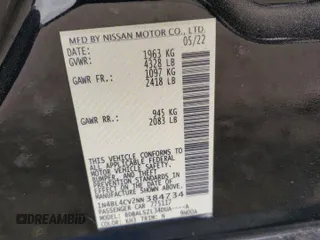 2022 Nissan Altima 2.5 SR with VIN 1N4BL4CV2NN384734, listed as a Copart auction lot 49316655 with 22,970 mi miles and Salvage Title. Bid and sale history available at carsss.com. Image 15.