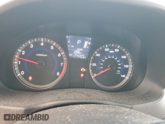 2012 Hyundai Accent SE with VIN KMHCU5AE4CU058727, listed as a Copart auction lot 54253065 with 177,409 mi miles and Salvage Title. Bid and sale history available at carsss.com. Image 9.