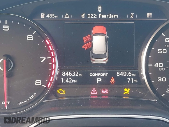 2019 Audi Q7 Premium with VIN WA1AAAF71KD007167, listed as a IAAI auction lot 41685423 with 84,632 mi miles and . Bid and sale history available at DreamBid. Image 15.