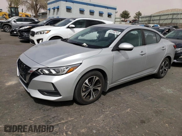 2021 Nissan Sentra SV with VIN 3N1AB8CV5MY262244, listed as a Copart auction lot 51244245 with 46,974 mi miles and Salvage title. Bid and sale history available at DreamBid. Image 1.