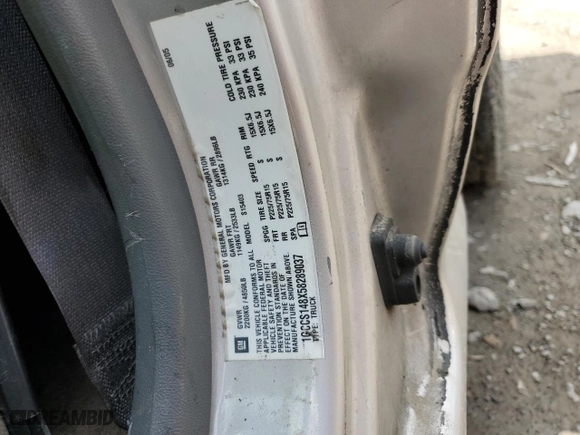 2005 Chevrolet Colorado Z85 with VIN 1GCCS148X58289037, listed as a Copart auction lot 49922174 with 207,322 mi miles and Salvage Title. Bid and sale history available at carsss.com. Image 12.