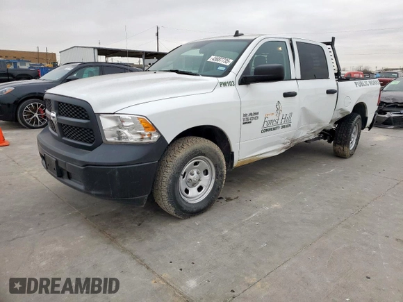 2022 Ram 1500 Tradesman z VIN 3C6RR7KG7NG375443, wystawiony jako Copart lot #45887735 z przebiegiem 2 301 mil mil oraz Szkoda całkowita • Salvage title. Historia ofert i sprzedaży dostępna na DreamBid. Obrazek 1.