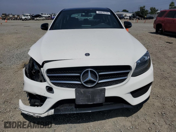 2017 Mercedes-Benz C 300 with VIN 55SWF4KB6HU220298, listed as a Copart auction lot 60870145 with 83,642 mi miles and Salvage title. Bid and sale history available at DreamBid. Image 5.