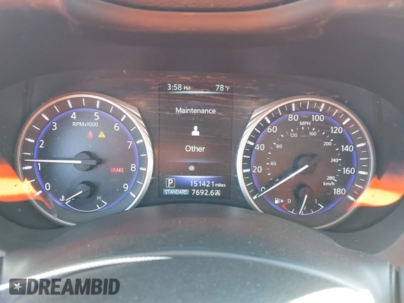 2015 Infiniti Q50 Premium with VIN JN1BV7AP8FM351418, listed as a IAAI auction lot 41488091 with 151,421 mi miles. Bid and sale history available at carsss.com. Image 7.
