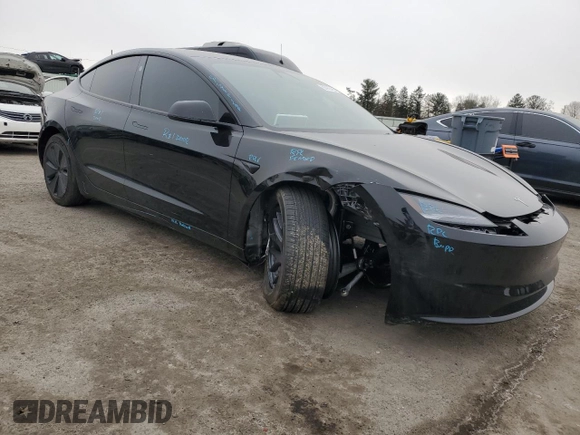2025 Tesla Model 3 Long Range with VIN 5YJ3E1EA0SF890851, listed as a Copart auction lot 88960465 with 755 mi miles and Salvage Title. Bid and sale history available at DreamBid. Image 4.