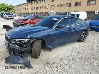 2021 BMW 3 Series 330i with VIN 3MW5R1J01M8C07165, listed as a Copart auction lot 59234775 with 44,411 mi miles and Salvage title. Bid and sale history available at DreamBid. Image 1.