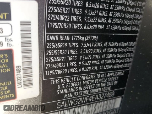 2014 Land Rover Range Rover Sport SE with VIN SALWG2WF4EA327489, listed as a Copart auction lot 49909725 with 93,848 mi miles and Salvage Title. Bid and sale history available at carsss.com. Image 13.
