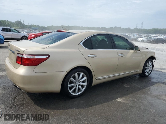 2007 Lexus LS 460 with VIN JTHBL46F975050247, listed as a Copart auction lot 60001855 with 175,261 mi miles and Salvage title. Bid and sale history available at DreamBid. Image 3.
