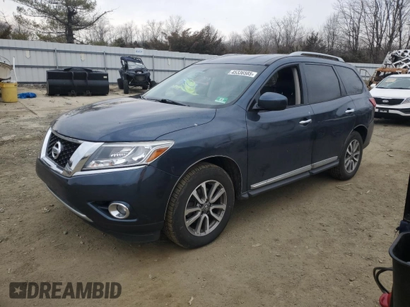 2013 Nissan Pathfinder S with VIN 5N1AR2MM3DC627410, listed as a Copart auction lot 45336585 with 143,732 mi miles and Salvage Title. Bid and sale history available at carsss.com. Image 1.