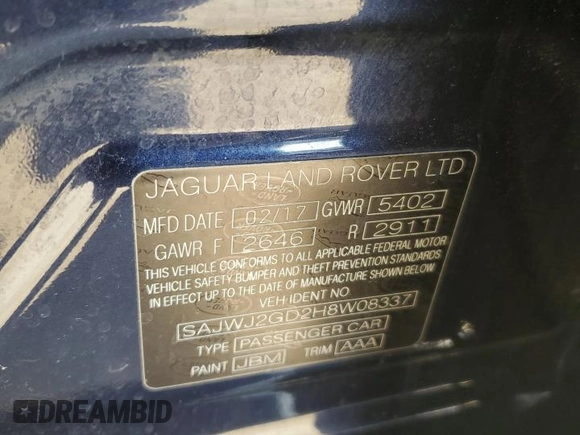 2017 Jaguar XJ with VIN SAJWJ2GD2H8W08337, listed as a Copart auction lot 44454715 with 89,424 mi miles and Salvage Title. Bid and sale history available at carsss.com. Image 12.