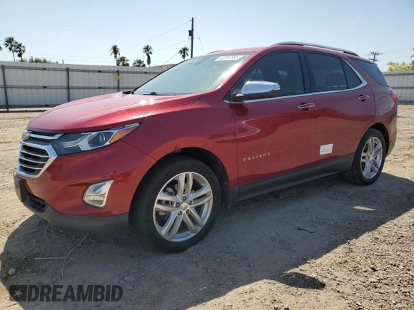 2019 Chevrolet Equinox Premier z VIN 3GNAXPEX2KS675396, wystawiony jako Copart lot #52352995 z przebiegiem 53 516 mil mil oraz Szkoda całkowita • Salvage title. Historia ofert i sprzedaży dostępna na DreamBid. Obrazek 1.