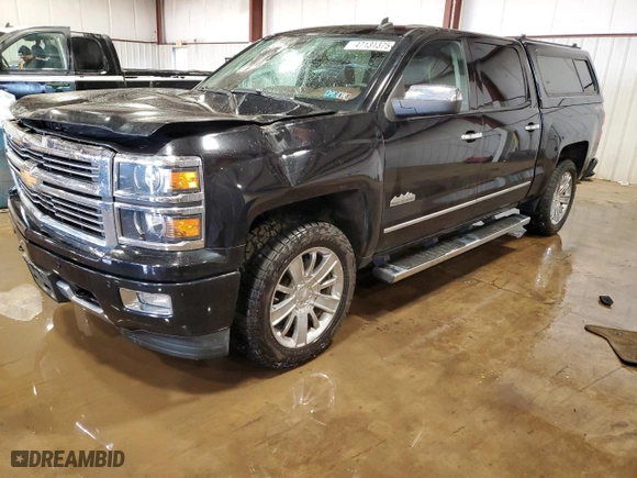 2014 Chevrolet Silverado 1500 High Country with VIN 3GCUKTEC2EG484126, listed as a Copart auction lot 47131375 with 98,731 mi miles and Salvage Title. Bid and sale history available at carsss.com. Image 1.