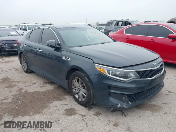 2016 Kia Optima LX z VIN KNAGT4L30G5070000, wystawiony jako IAAI lot #42169747 z przebiegiem 267 498 mil mil oraz . Historia ofert i sprzedaży dostępna na DreamBid. Obrazek 1.