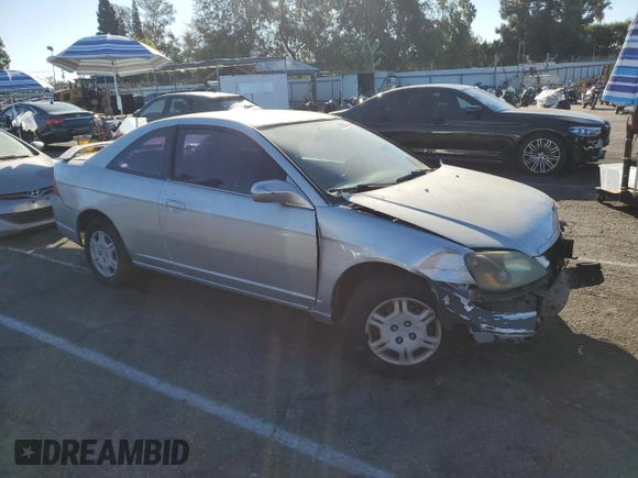 2001 Honda Civic LX with VIN 1HGEM21581L007005, listed as a Copart auction lot 80998594 with 0 mi miles and Salvage Title. Bid and sale history available at carsss.com. Image 4.