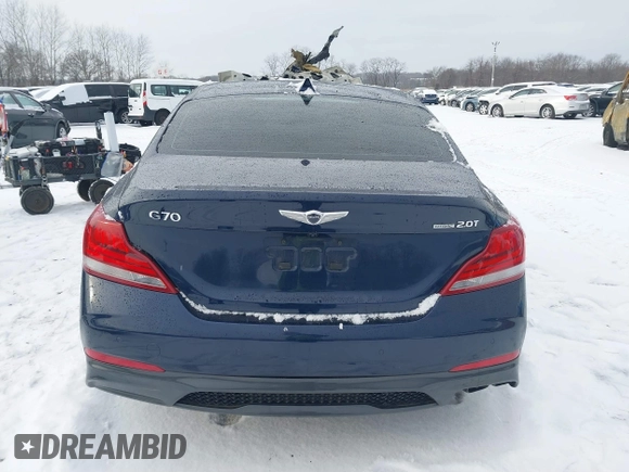 2019 Genesis G70 2.0T Advanced with VIN KMTG34LA3KU031693, listed as a IAAI auction lot 41143730 with 76,138 mi miles. Bid and sale history available at carsss.com. Image 16.